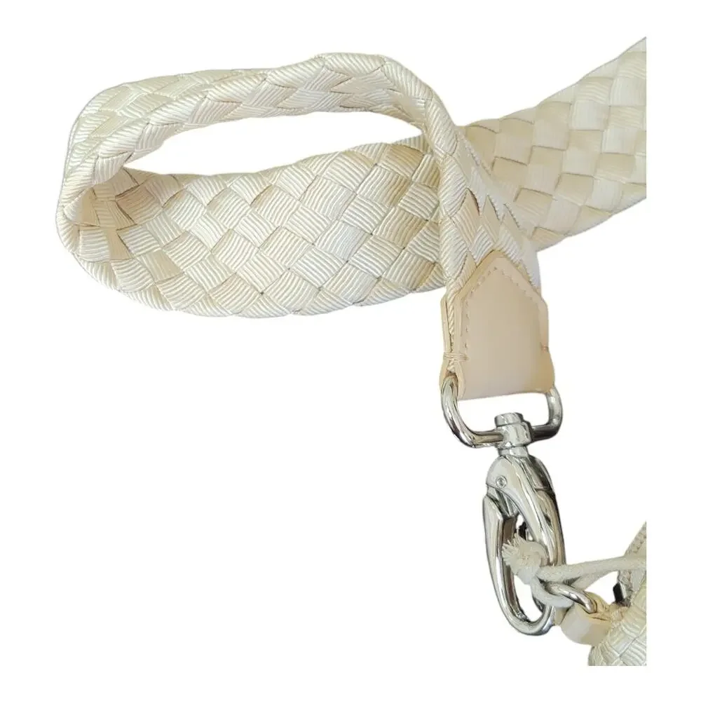 The Sak Small Nylon Woven Cream Bag With Detachable Strap Clutch Or‎ Shoulder